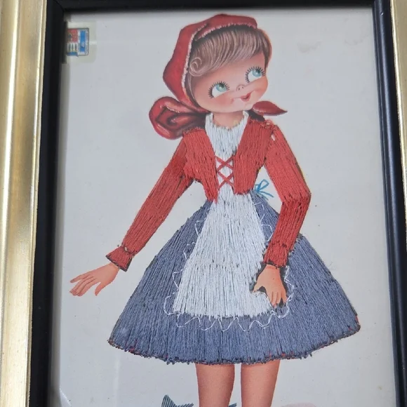 Castaner Vintage Style Art Print with Red and Blue Accents - Picture 7 of 7